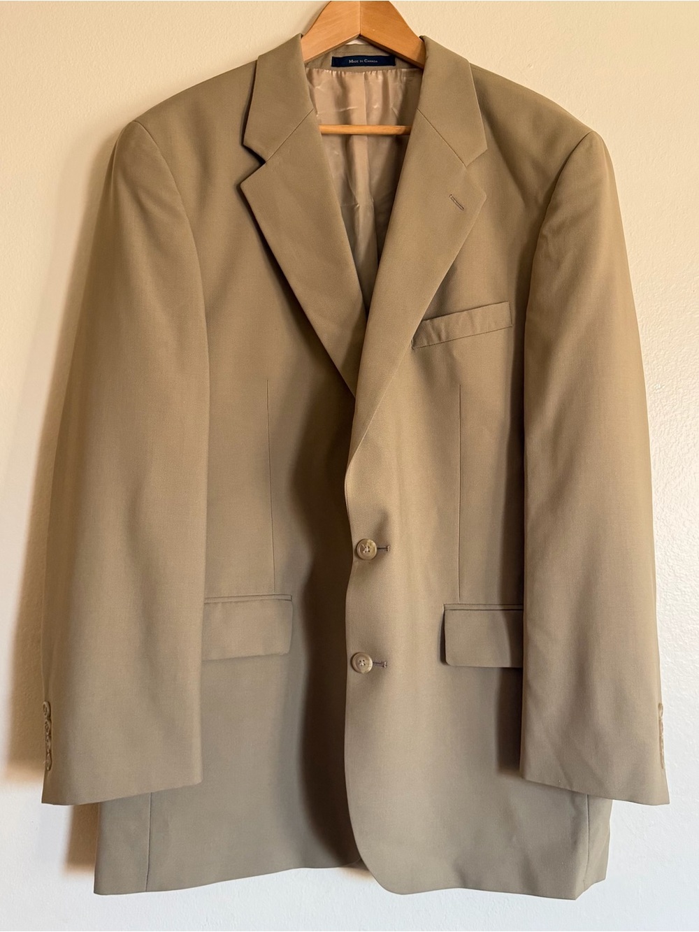 Champs Ralph Lauren Tan Wool Twill Two-Button Classic Blazer